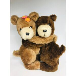 1979 Vintage Dakin Nature Babies Hugging Bears Stuffed Animals Plush Original